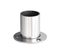 2pc Flange Rail Pole Socket End Support, Anti Rust Stainless Steel Wardrobe Bracket for Various Rooms (25mm)