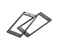 2Pc Flat Aluminum Alloy Pickup Mounting Bridge Neck Pickups Cover Frame Replacement For Electric Guitars(Black 2pcs)