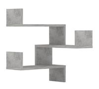 vidaXL 2x Wall Corner Shelves Concrete Grey Chipboard Home Hanging Shelf Unit