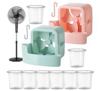 2PC Floor Fan Cooling Attachment, Hangable Household Ice Box Attachment | Cooling Artifact with Hook Cooler Accessories for Daily Hot Weather Balcony Room Floor Home Workplace Desktop