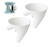 2PC Flour Funnel for Kitchen Aid Mixer, Kitchenaid Accessories and Attachments, Mess Free Stand Mixers Flour Funnel Fits Artisan KSM150 4.5-5 Qt Tilt-Head, Dishwasher-Safe, Guided Pouring