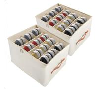 2Pc Foldable Shoe Storage Box For Closet Organiser With Clear Lids For Wardrobe