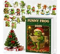 2pc Frog Advent Calendar,Novelty Cute 24 Days Christmas Ornament Countdown Calendar Frog Figurines Hanging Suitable For Christmas Decorations，2D Acrylic Ornament (A1PC)