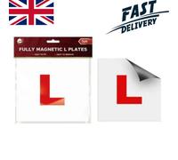 2Pc Fully Magnetic L Plates Car Learner Driver Sign Strong Hold Reusable Weatherproof Driving Safety Plates Set