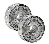 2pc Galvanised Steel Band Metal Fixing Strap,3/4″*3m Heavy Duty Metal Strips with Perforated Holes,Builders All Round Band,Builders Fence Brackets Fixing Banding Ties,Pipe Support Hanging for Plumbing