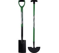 2Pc Garden Digging Shovel & Edge Hoe Tool Set Steel Gardening Soil Spade Edging Outdoor Gardening Hand Tools