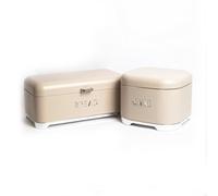 2Pc Gift-Tagged Iced Latte Steel Storage Set With Cake Tin And Bread Bin - Lovello