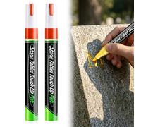 2PC Golden Tombstone Marker Pen, Stone Marker Paint Pen for Restoring Faded Grave Inscriptions, Waterproof Stone Touch-up Pen Monument Paint for Gravestone Lettering and Memorial Inscriptions (Red)