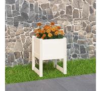 2pc Grey Wooden Raised Planter Box Set Garden Flower Herb Plant Pots