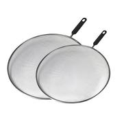 2PC Guard Screen Cover Set Metal Mesh Splatter 28cm & 24cm Anti Splatter Metal Mesh Perfect for Kitchen Cooker Pots Frying Pan Cover Black