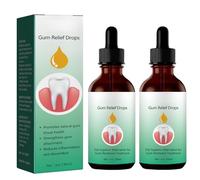 2pc Gum Regrowth Drops - Natural Gum Restore Plus Liquid Drops Mouthwash - Gum Regrowth for Receding Gums - Gum Repair Regrowth