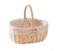 2PC Handcrafted Rattan Basket for Gathering Garden Harvest with Strong Structure and Balanced Weight Distribution