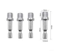 2pc Hex Shank Adapter for m10 for Polishing Disc Drill 2pc Hex(4PCS) | 1/4 hex shank, for m10 thread, fits electric drills, sanding pads, screwdrivers, metal build