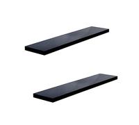 2pc High Gloss 60cm Shelves Wall Mounted High Gloss Book Storage Display Home Office Decoration [Black]