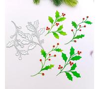 2pc Holly Leaves Metal Cutting Die Cut Christmas Card Dies for Paper Craft Handmade Card Making Greeting Cards Decoration Scrapbooking & Album Art Template from Alina Crafts