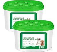 2Pc Home Pet Hair & Odor Removal Box | Pet Odor Eliminator Box | 360° All Aroundcoverage Pets Hair Remover Boxes | Long-Lasting Indoor Air Purification Boxes for Bedroom & Living Room