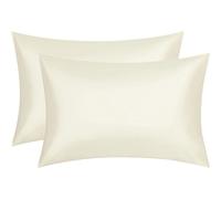 (2pc Housewife Pillowcases, Cream) Amigozone CottonSateen Silk Fell Pillow Cases Pair