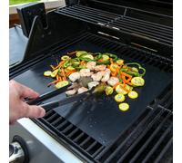 2pc Hyfive Black BBQ Grill Sheets | Non-Stick BBQ Mat Set