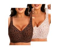 2PC Jelly Bras for Women Non Wired Supportive Full Coverage Plus Size Bra | Jelly Push Up Bra,for Large Breast,Seamless,Support and Lift,Comfortable,Soft,Padded, Everyday Tshirt Bra,Older Women