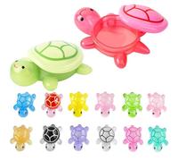 2Pc Jumbo 17CM Turtles 30Pcs Mini Turtle with Resin Turtles, Resin Animals, Mini Turtles Ocean-Themed Decor Set with 2 Large Storage+30 Sparkling for Aquariums, Fairy Gardens & Home Decoration