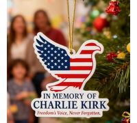 2PC Justice for Charlie Kirk Ornaments,in Memory of Charlie Kirk 2025 Ornament,CharlieKirk A True Patriot Christmas Ornament,Hanging Xmas Tree Decoration Gift Decor,America Patriotic Keepsake Gifts