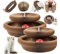 2PC Kitty Curls Cat Toy,Magic Organ Cat Toy,Cat Scratcher for Grinding Claw Cardboard Cat Toys,Interactive Scratch Pad with Toy Ball