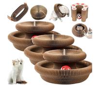 2PC Kitty Curls Cat Toy,Magic Organ Cat Toy,Cat Scratcher for Grinding Claw Cardboard Cat Toys,Interactive Scratch Pad with Toy Ball (3PC)