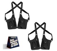 2pc Leather Double Shoulder Armpit Bag for Men Underarm Concealed Rover The Holste Vest for Mens Adjustable Leather Bag