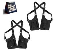 2pc Leather Double Shoulder Armpit Bag for Men Underarm Concealed Rover The Holste Vest for Mens Adjustable Leather Bag