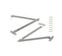 2PC Lift Up Door Stay Stainless Steel Flap Support Rod Silver with Screws | Brushed 304 Link Arm Free Stop 80 90 100 Degree Adjustable Riveted Joint Screwdriver Mount for Kitchen Cupboard Flip Down