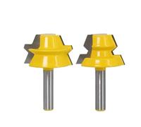 2pc Lock Miter Router 22.5 Degree Glue Joinery Router Bit - 1/2" 12mm 8mm Shank Woodworking Cutter Tenon Cutter for Woodworking(8mm Shank)
