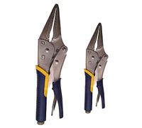 2pc Long Nose Locking Pliers MOLE Grips Adjustable VICE CLAMP Heavy Duty 6.5"/9"