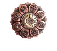 2PC Lotus Fingertip Gyro Buddha Eye Spinner Finger Wheel Bronze Rotate Buddhist Meditation Decoration Gift for Kids Adults(Red)