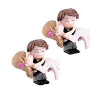 2Pc Lovers Bride Groom Statue for Fairy Garden,Dollhouse,Wedding Cake Toppers，Cake and Cupcake Toppers，Frosting, Icing and Decorations