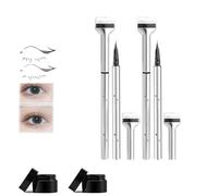 2pc Lower Lash Stamp, Reusable Bottom Eyelash Stamp, 2 In 1 Lower Eyelash Stamp, Waterproof Eyelash Extension Bottom Lash Stamp With Ink, Eyelash Stencil For Beginners (Brown, 2pc)