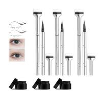 2pc Lower Lash Stamp, Reusable Bottom Eyelash Stamp, 2 In 1 Lower Eyelash Stamp, Waterproof Eyelash Extension Bottom Lash Stamp With Ink, Eyelash Stencil For Beginners (Brown, 3pc)