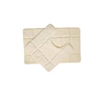 2Pc Luxury Orla Soft Non Slip Bath & Pedestal Mat - White