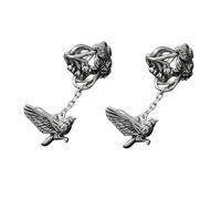 2pc Magpie Dangle Ear Cuff Crawler Climber Earring for Women Unisex Hypoallergenic Vintage Punk Gothic Bird Floral Branch Statement No Piercing Cartilage Earring Jewelry