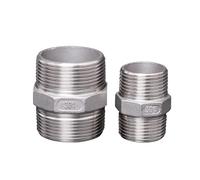 2pc Male to Hex Nipple Threaded Reducer Pipe Fitting - Stainless Steel 304 Quick Adapter(0.25In)