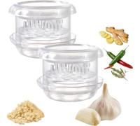 2Pc Manual Garlic Press | Garlic Press Crusher | Impacts Resistant Ergonomics Manual Ginger Twister Machine | Mutifunctional Portable Cooking Grinder Kitchen Gadgets for Onion & Nuts