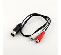 2PC MIDI DIN 5 PIN Male Plug to Dual RCA Phono Female Jack Audio Adapter Cable 50cm