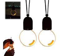 2PC Mini Bulb Rearview Mirror Ornament,2D Flat Luminous Car Interior Pendant Light,Adjustable LED Ambient Light with Warm & Cool Mode,Small Bulb Car Charm,Creative Interior Decor Auto Accessory Gift