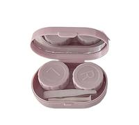 2pc Mini Solid Color Contact Lens Case Container Travel Holder Storage Eye with Mirror(Purple)