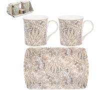 2Pc Mugs With Serving Tray William Morris Artichoke Gift Set Kitchen Tea Party