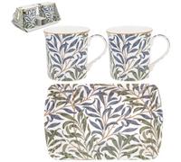 2Pc Mugs With Serving Tray William Morris Willowbough Gift Set Kitchen Tea Party