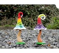Novelty Mushroom Garden Ornament Animal Indoor Outdoor Solar Statue Decor Patio