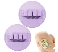 2PC No-Pain Exfoliating Bath Scrubber Pads, Body Scrub Bath Glove, Gentle Exfoliate Rubber Shower Scrubbers Brush with Elastic Loops, Unclog Pores, Reveal Brighter Skin, for Bath SPA (2pc-PP)
