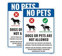 2PC No Pets Allowed Signs, No Animals Service Support Dogs Only