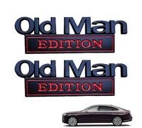 2PC Old Man Edition 3D Emblems, Car Badges Emblem, 3D Metal Emblem Decal Car Nameplate Sticker for Old Man, Sticker Badge Decoration Decal, Truck Emblems for Cars Side Rear Tailgate Bumper (C)