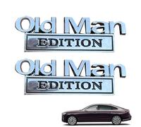 2PC Old Man Edition 3D Emblems, Car Badges Emblem, 3D Metal Emblem Decal Car Nameplate Sticker for Old Man, Sticker Badge Decoration Decal, Truck Emblems for Cars Side Rear Tailgate Bumper (A)